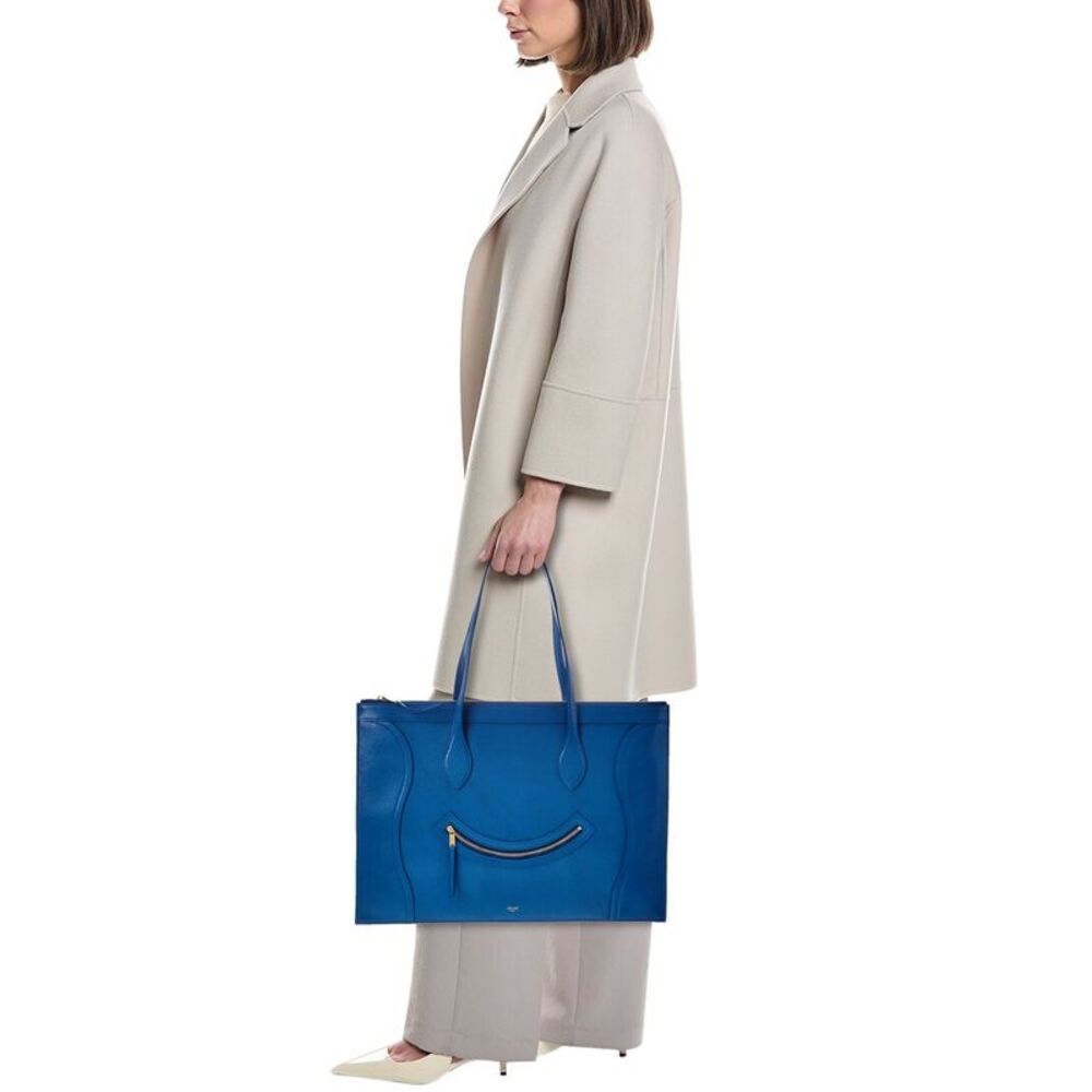 Celine Leather Tote, Blue - Picture 4 of 4